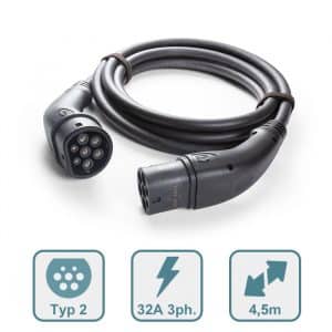 Mennekes EV charging cable Type 2 22kW, Order now