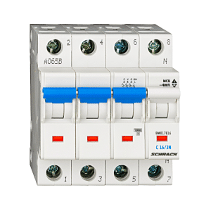 Automatic circuit breaker, characteristic C, 16A, 3+N, 10kA